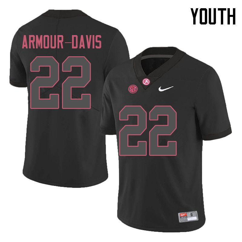 Youth #22 Jalyn Armour-Davis Alabama Crimson Tide College Football Jerseys Sale-Black